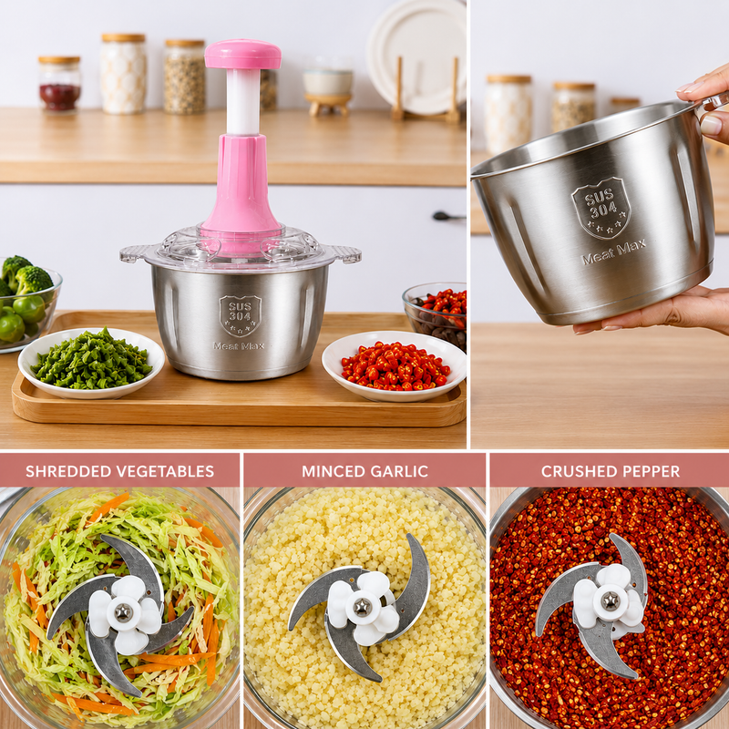 Premium Stainless Steel Manual Food Chopper