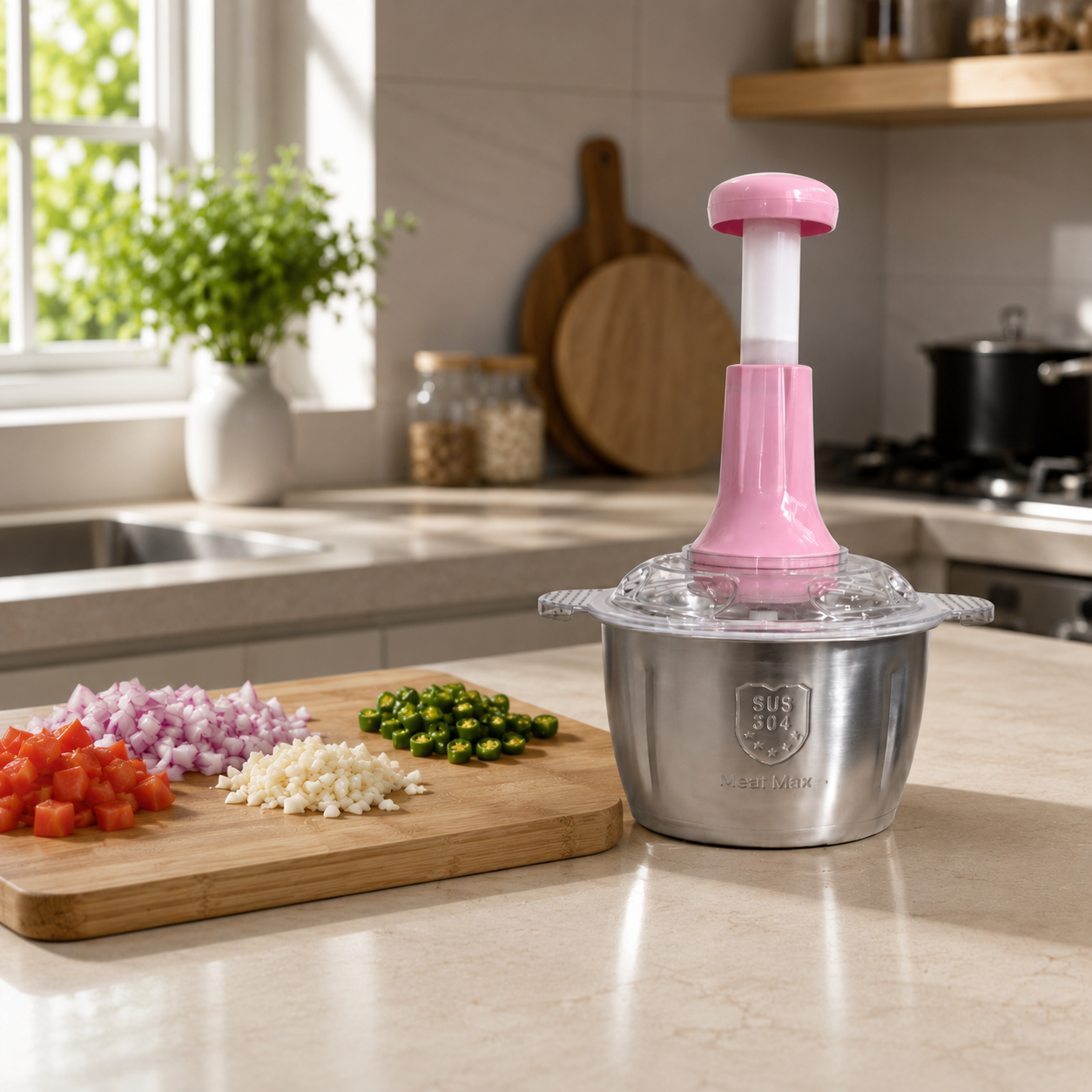 Premium Stainless Steel Manual Food Chopper