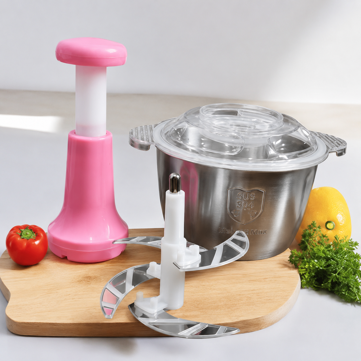 Premium Stainless Steel Manual Food Chopper