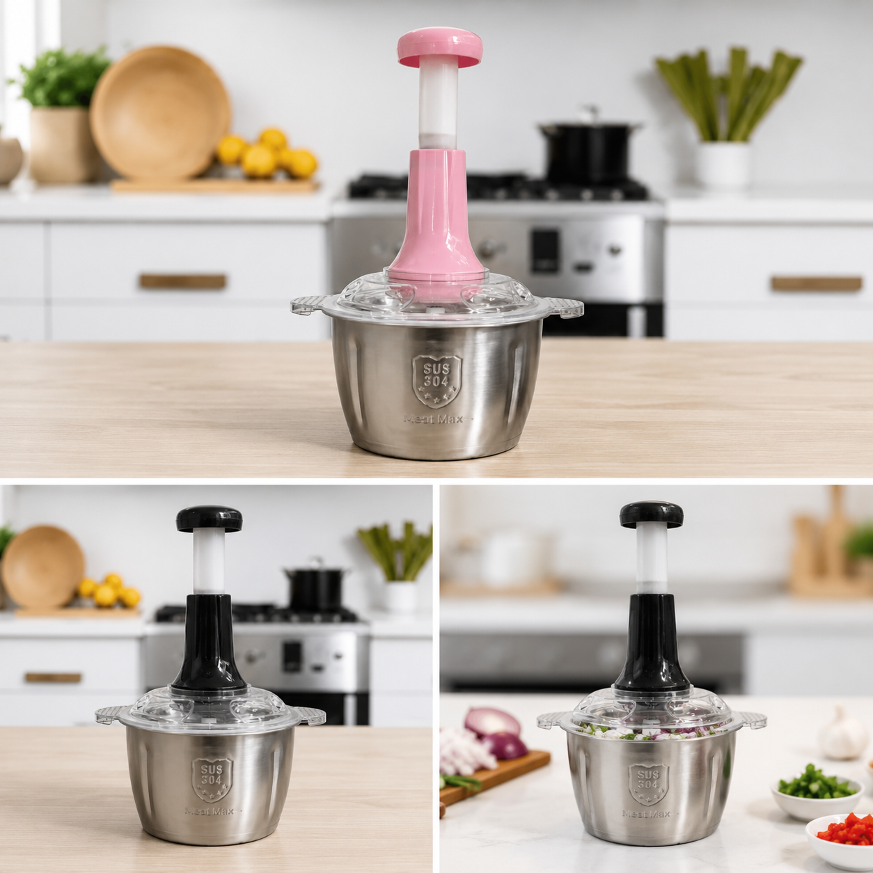 Premium Stainless Steel Manual Food Chopper