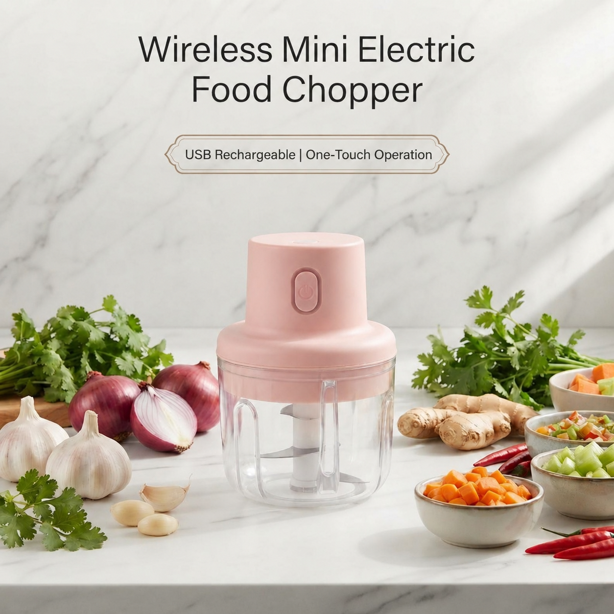 USB Rechargeable Mini Electric Chopper