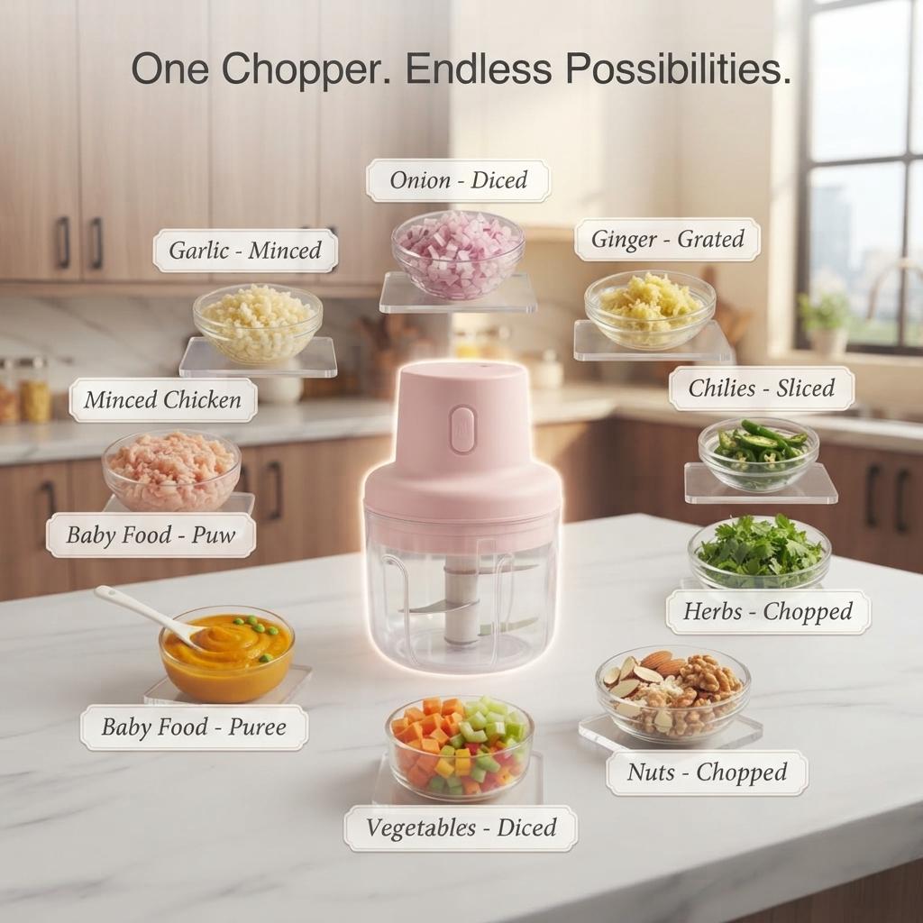 USB Rechargeable Mini Electric Chopper