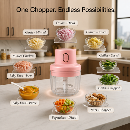 USB Rechargeable Mini Electric Chopper