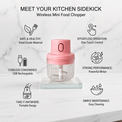 USB Rechargeable Mini Electric Chopper
